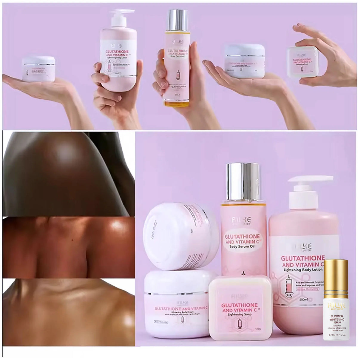 AILKE Vitamin C Glutathione Brightening Body Lotion for Smooth Skin