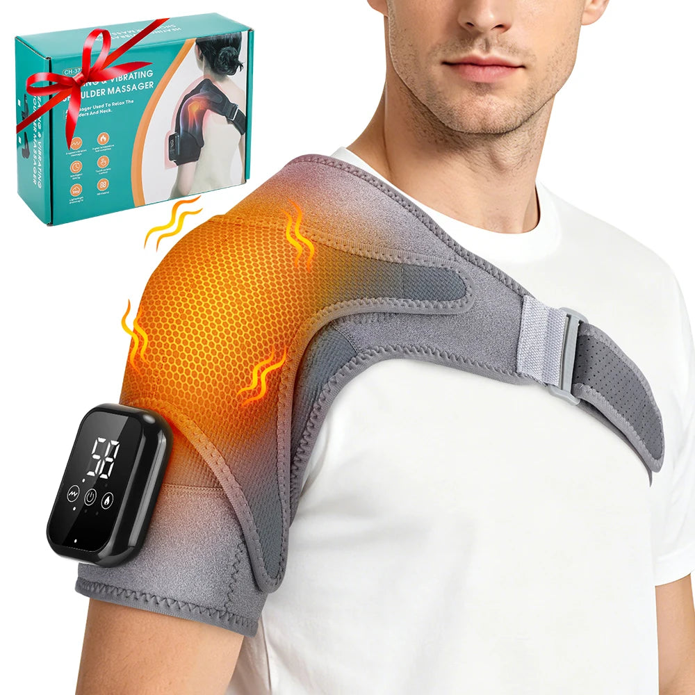 PASTSKY Rechargeable Heated Shoulder Massager with Vibration and Timer