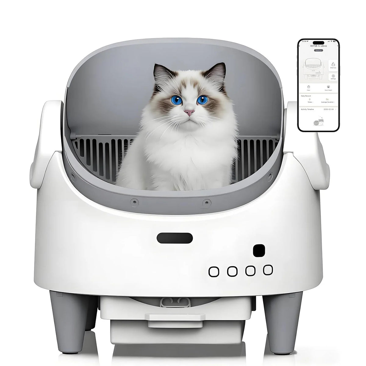 HiMISS Smart Automatic Cat Litter Box With Self Cleaning Cycle