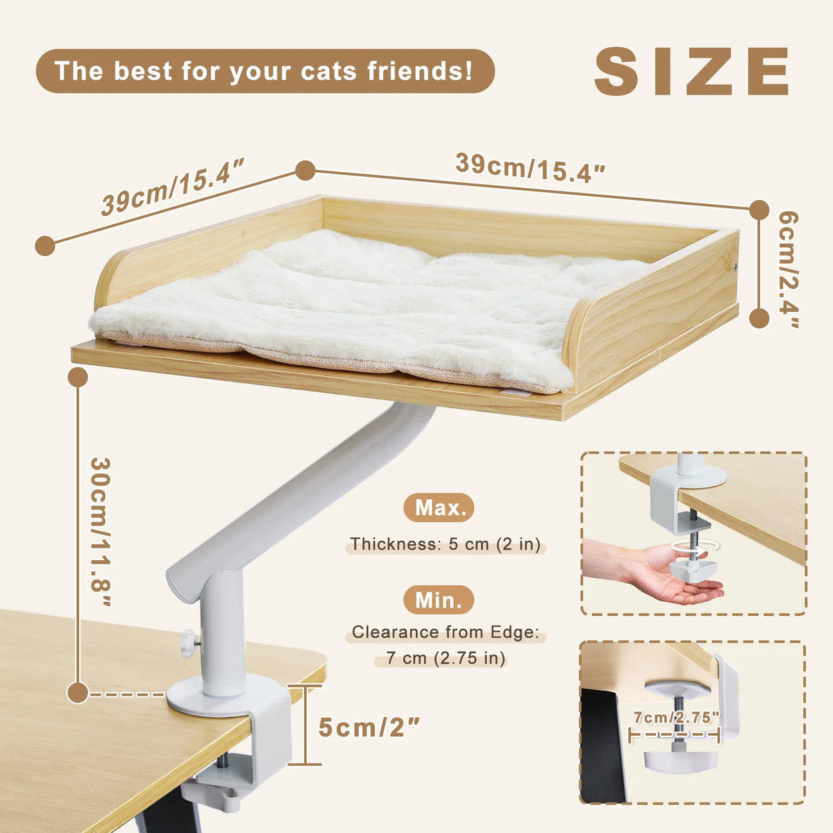 PAWZ Road Adjustable Cat Desk Bed And Hammock Stand