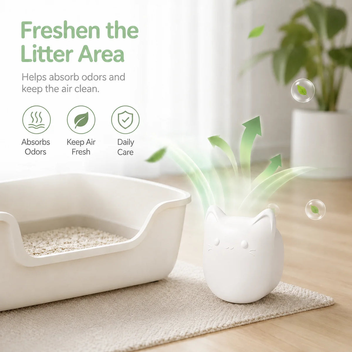 Rechargeable Cat Shaped Pet Odor Eliminator Deodorizer For Litter Boxes