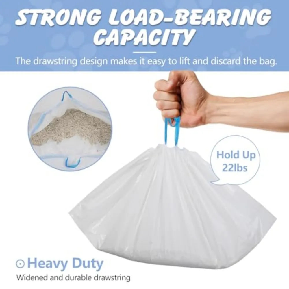 Heavy Duty Drawstring Cat Litter Box Liners With Odor Barrier