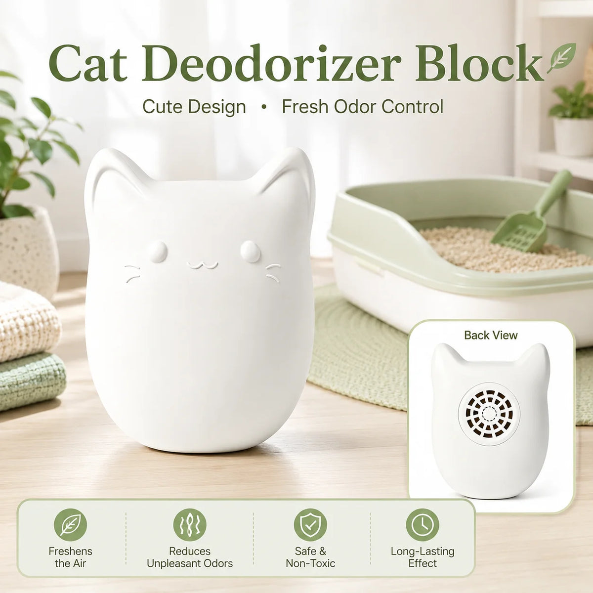 Rechargeable Cat Shaped Pet Odor Eliminator Deodorizer For Litter Boxes