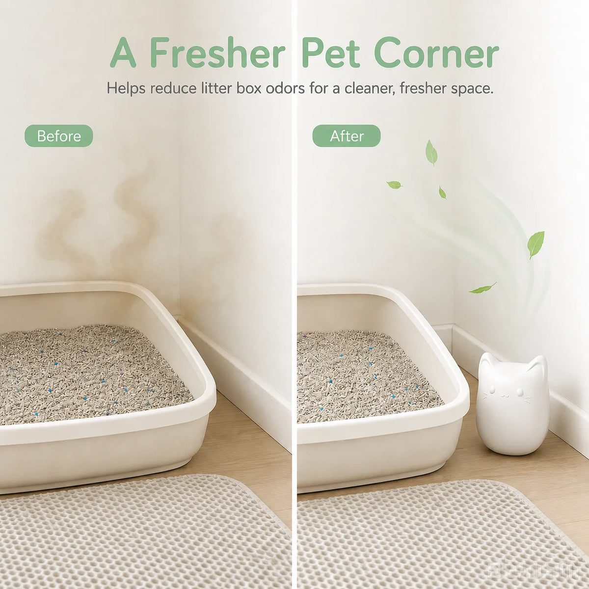Rechargeable Cat Shaped Pet Odor Eliminator Deodorizer For Litter Boxes