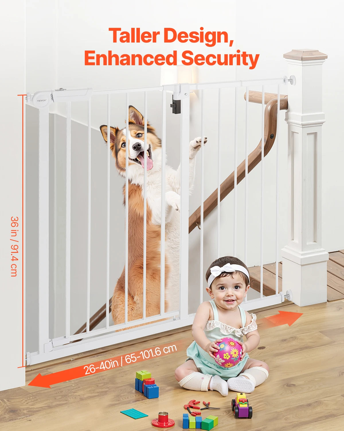 Succebuy Pressure Mount Easy Walk Through Baby Safety Gate