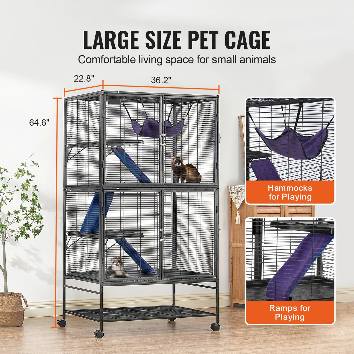 SucceBuy Four Tier Metal Small Animal Pet Cage House