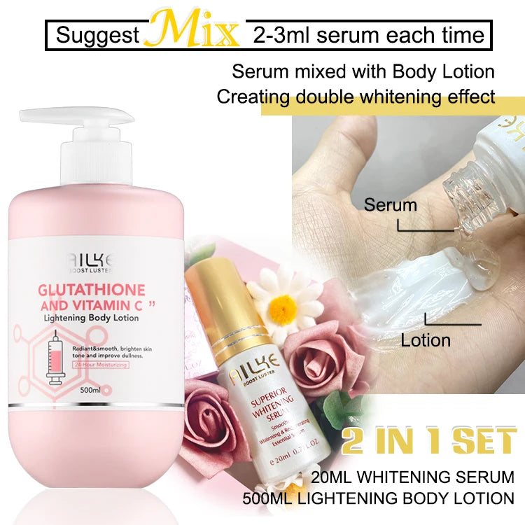 AILKE Vitamin C Glutathione Brightening Body Lotion for Smooth Skin