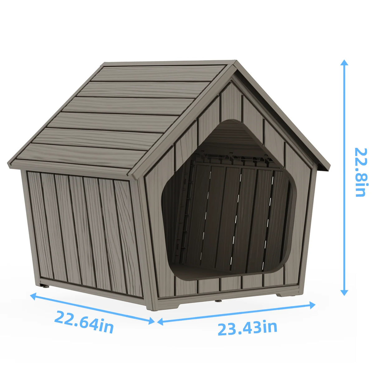 Outdoor Gable Roof Plastic Dog Shelter With Ventilated Design
