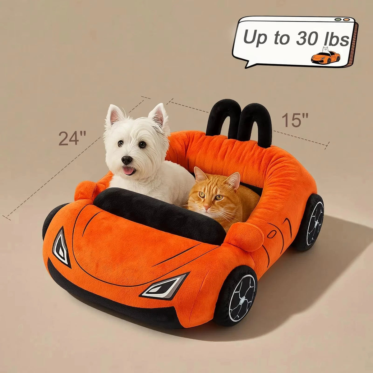 CWV Supercar Coral Fleece Pet Bed With Pillow For Cats