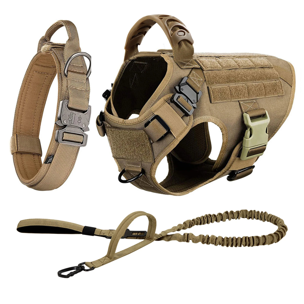 Petavel Padded Nylon Dog Harness And Leash Set Quick Release Buckle