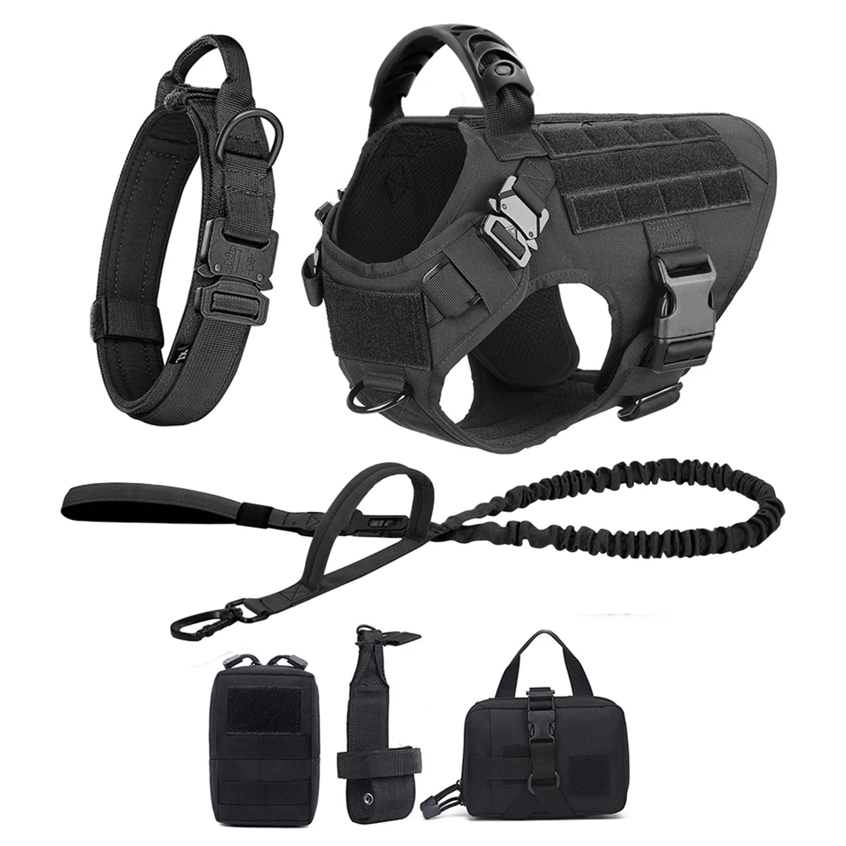 Petavel Padded Nylon Dog Harness And Leash Set Quick Release Buckle
