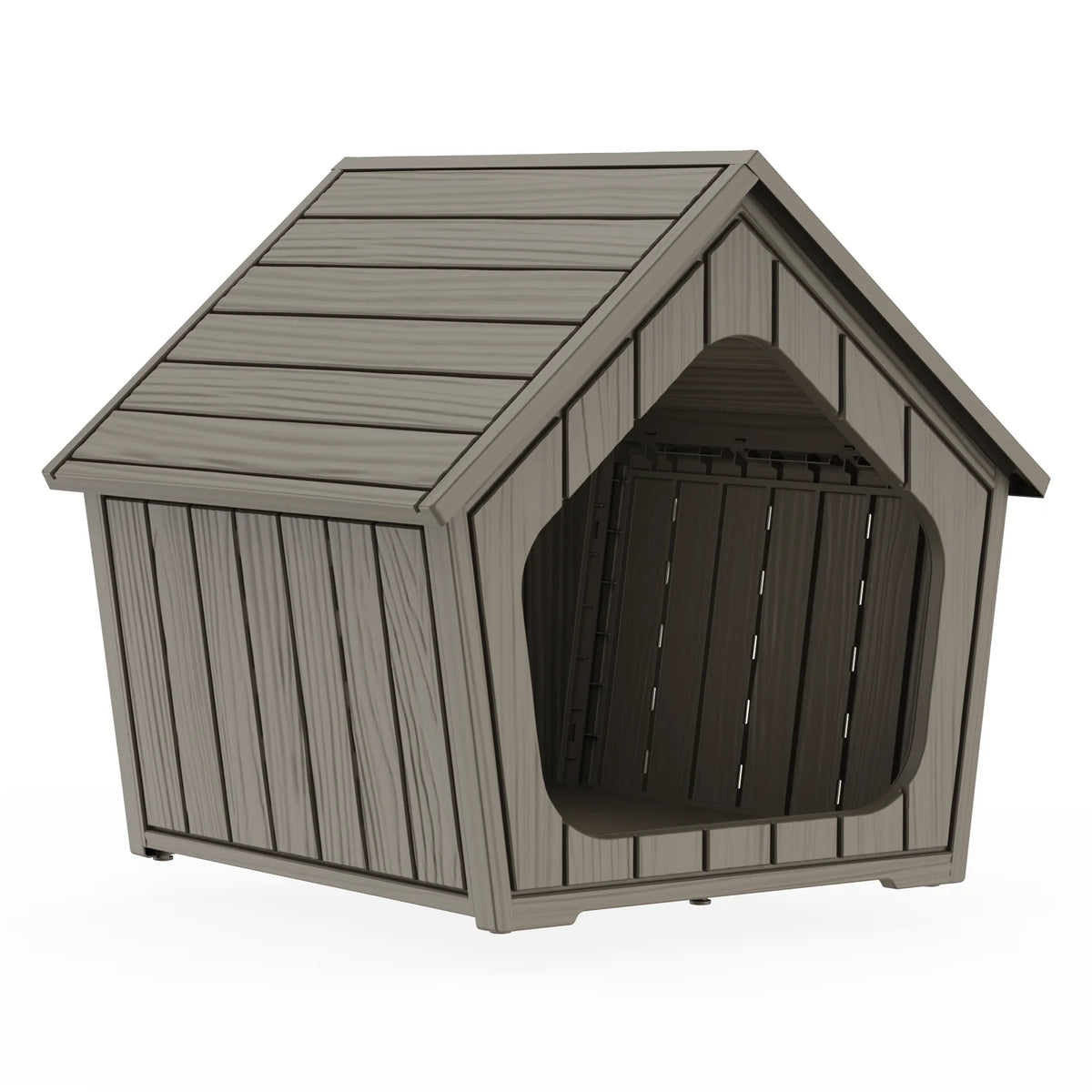 Outdoor Gable Roof Plastic Dog Shelter With Ventilated Design