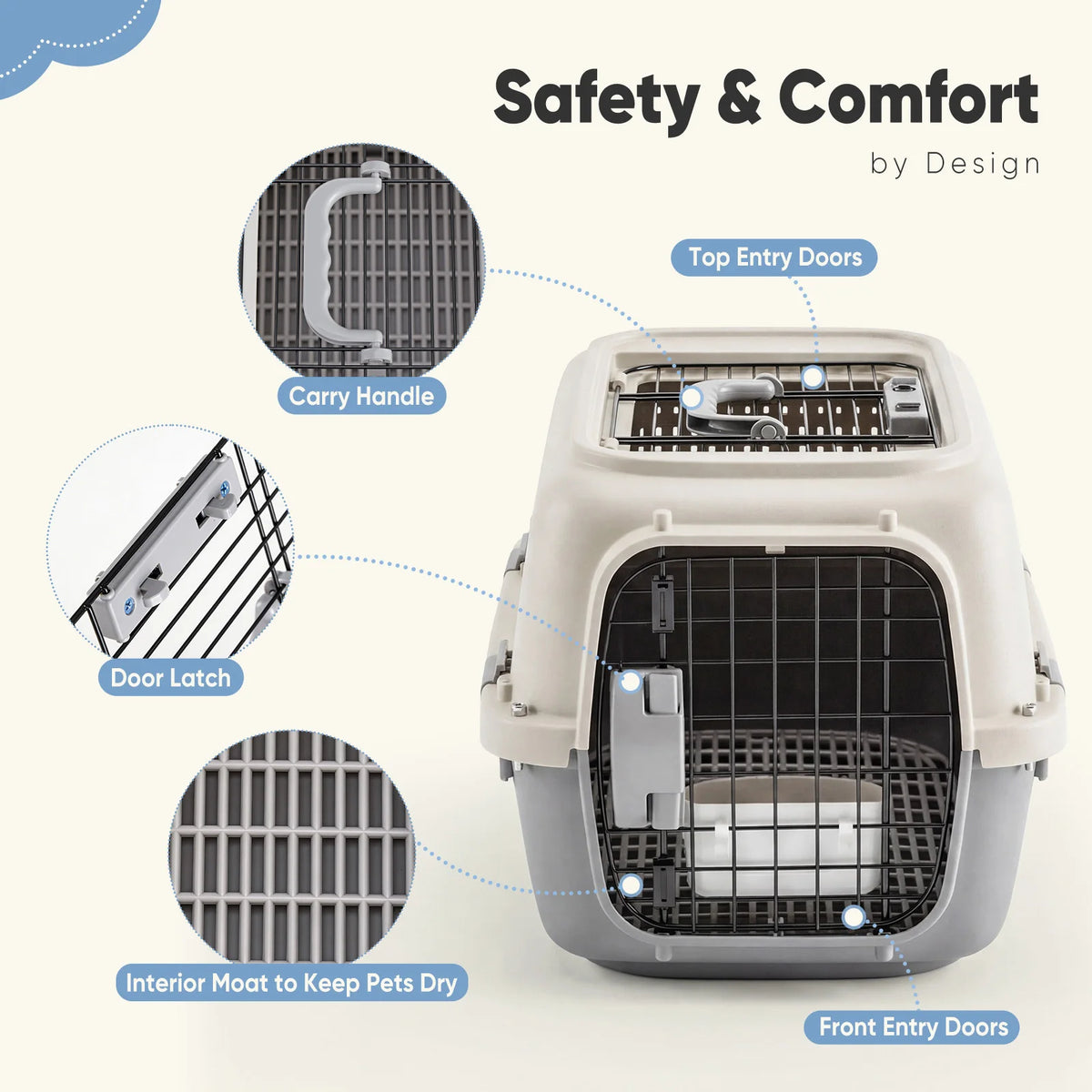 Premium Travel Pet Carrier Crate For Small Dogs And Cats