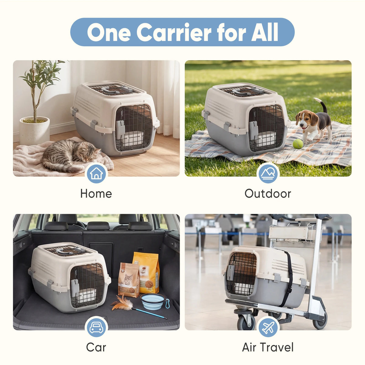 Premium Travel Pet Carrier Crate For Small Dogs And Cats