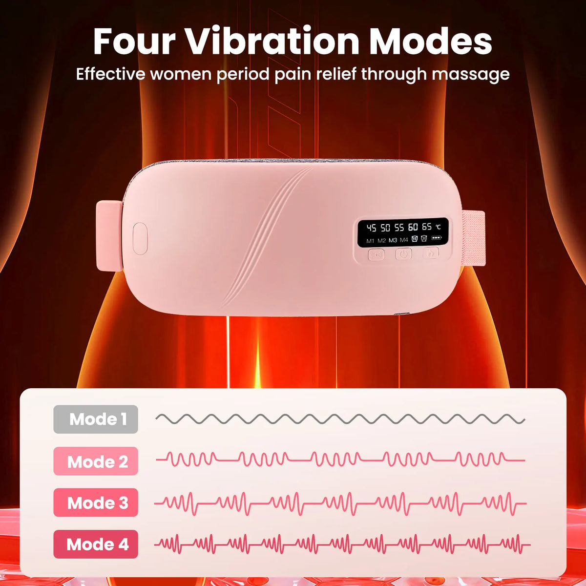 PASTSKY Electric Heating Vibration Waist Massage Belt for Menstrual Cramps