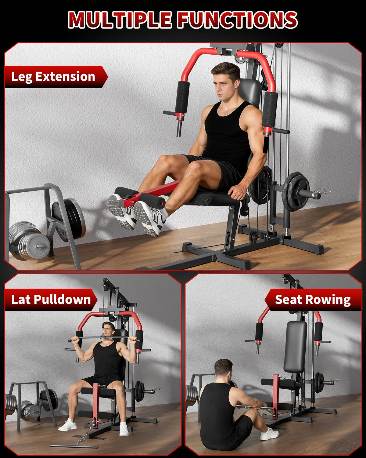 HiMISS Multifunctional Home Gym Equipment for Full Body Strength Training