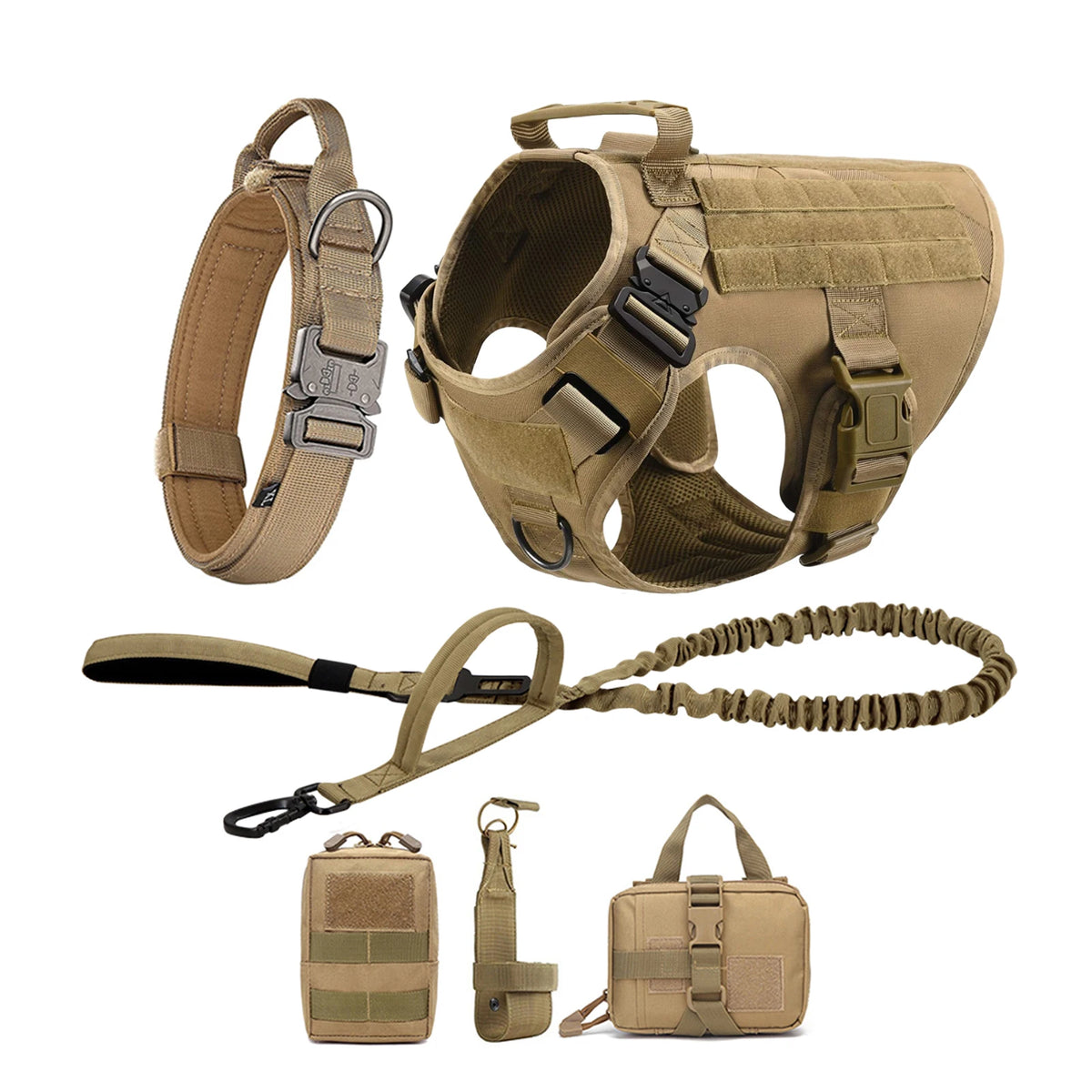 PetraVel Tactical Dog Harness With Molle Storage Pouch