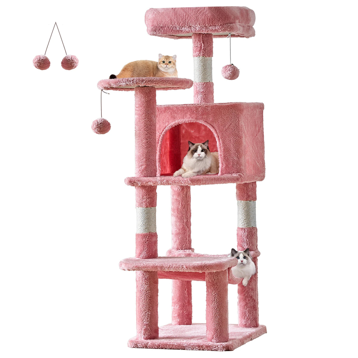 JHK Multi Tier Indoor Cat Tree With Sisal Scratching Platform