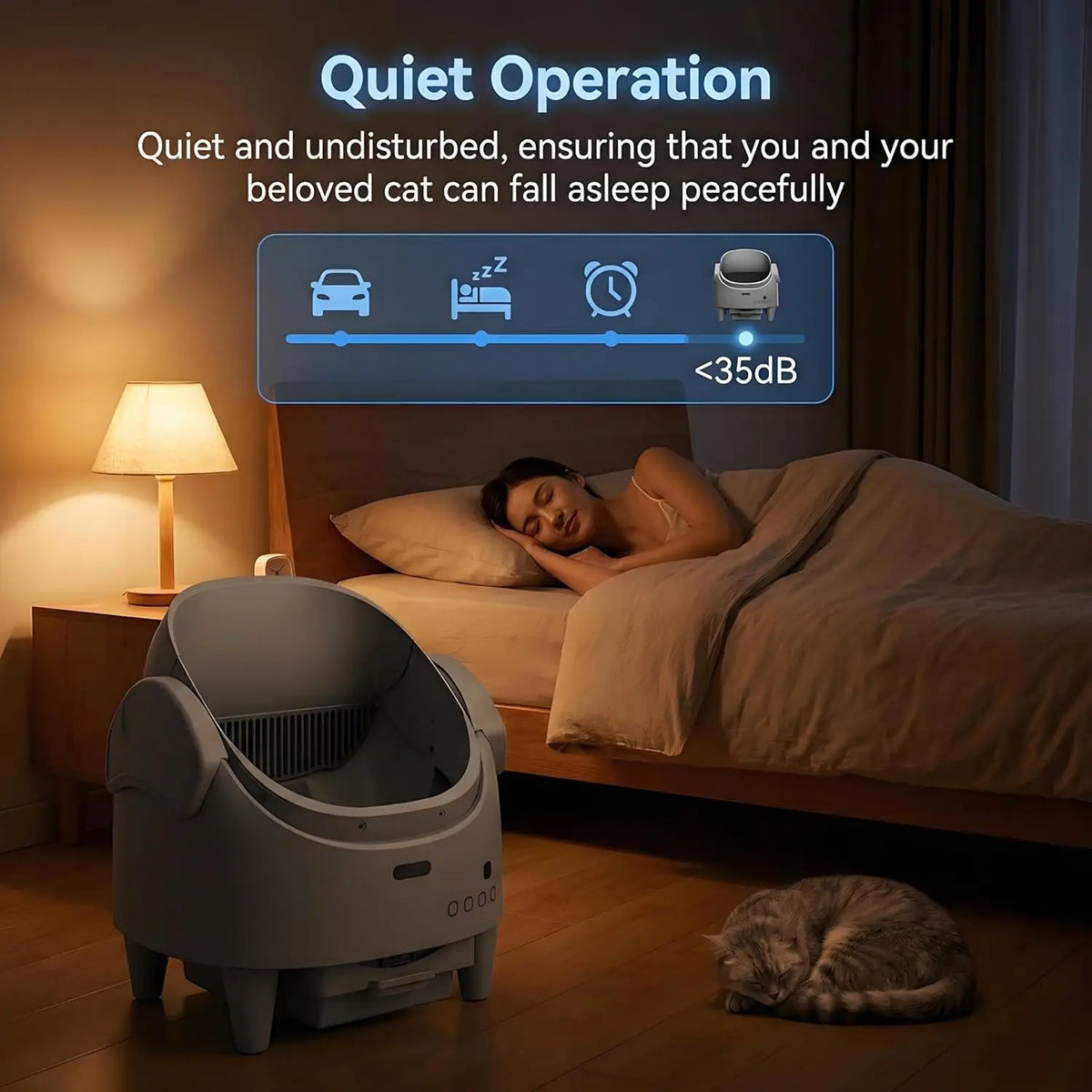 HiMISS Smart Automatic Cat Litter Box With Self Cleaning Cycle