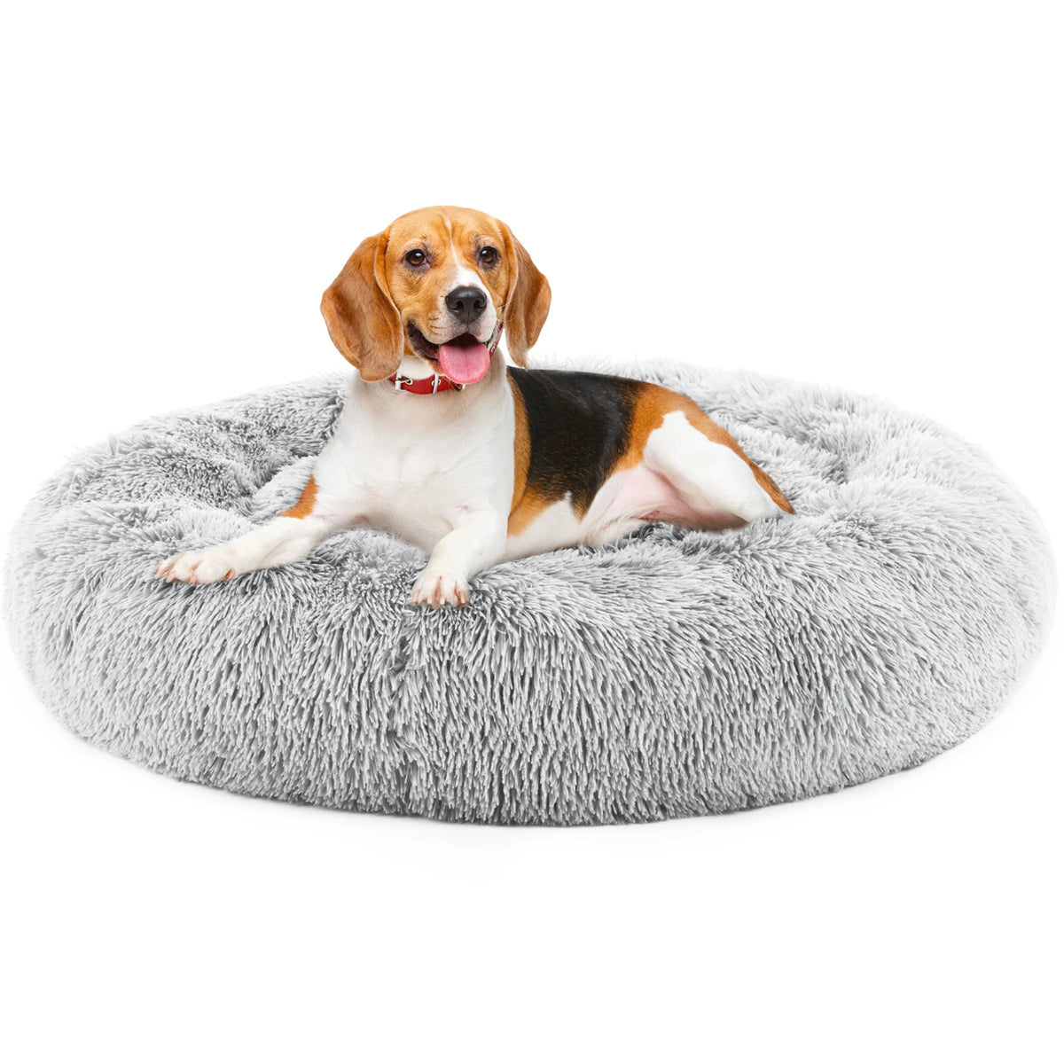 JHK Calming Fluffy Dog Bed With Washable Coral Fleece