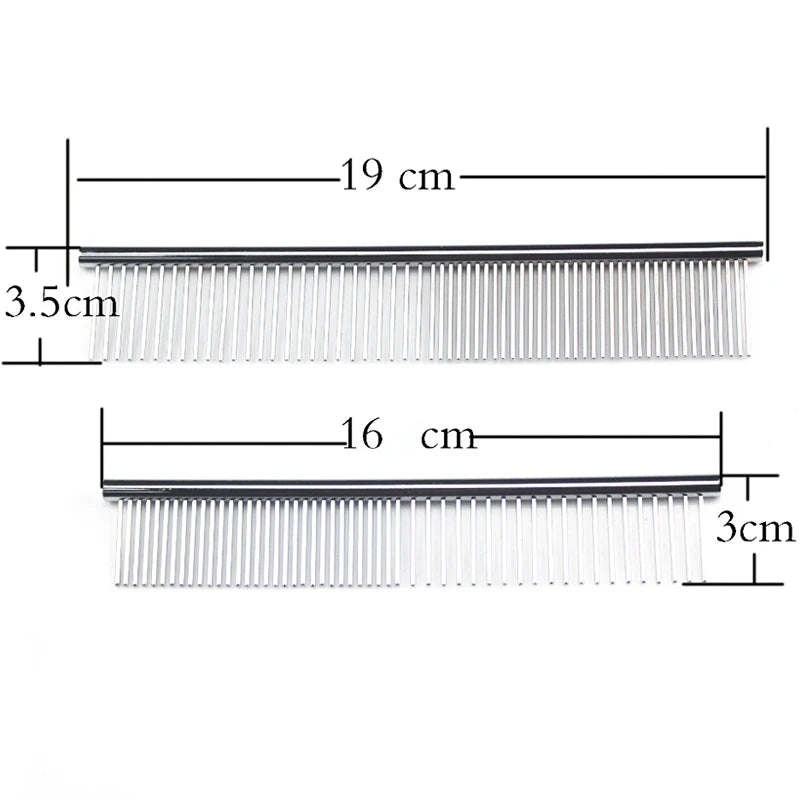 Stainless Steel Grooming Comb For Thick Pet Fur Removal
