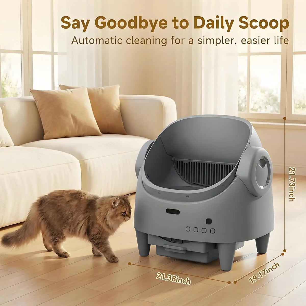 HiMISS Smart Automatic Cat Litter Box With Self Cleaning Cycle