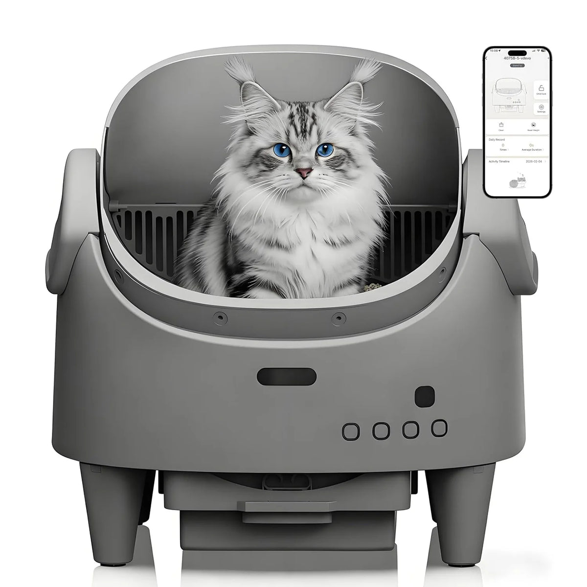 HiMISS Smart Automatic Cat Litter Box With Self Cleaning Cycle