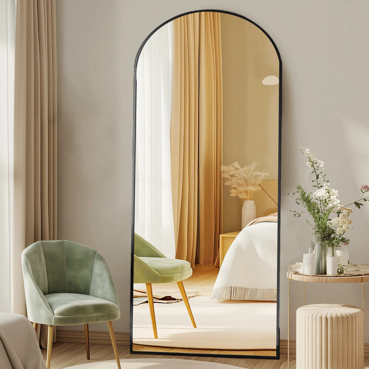 MCQ Arched Floor Vanity Mirror With Stand And Wall Mount