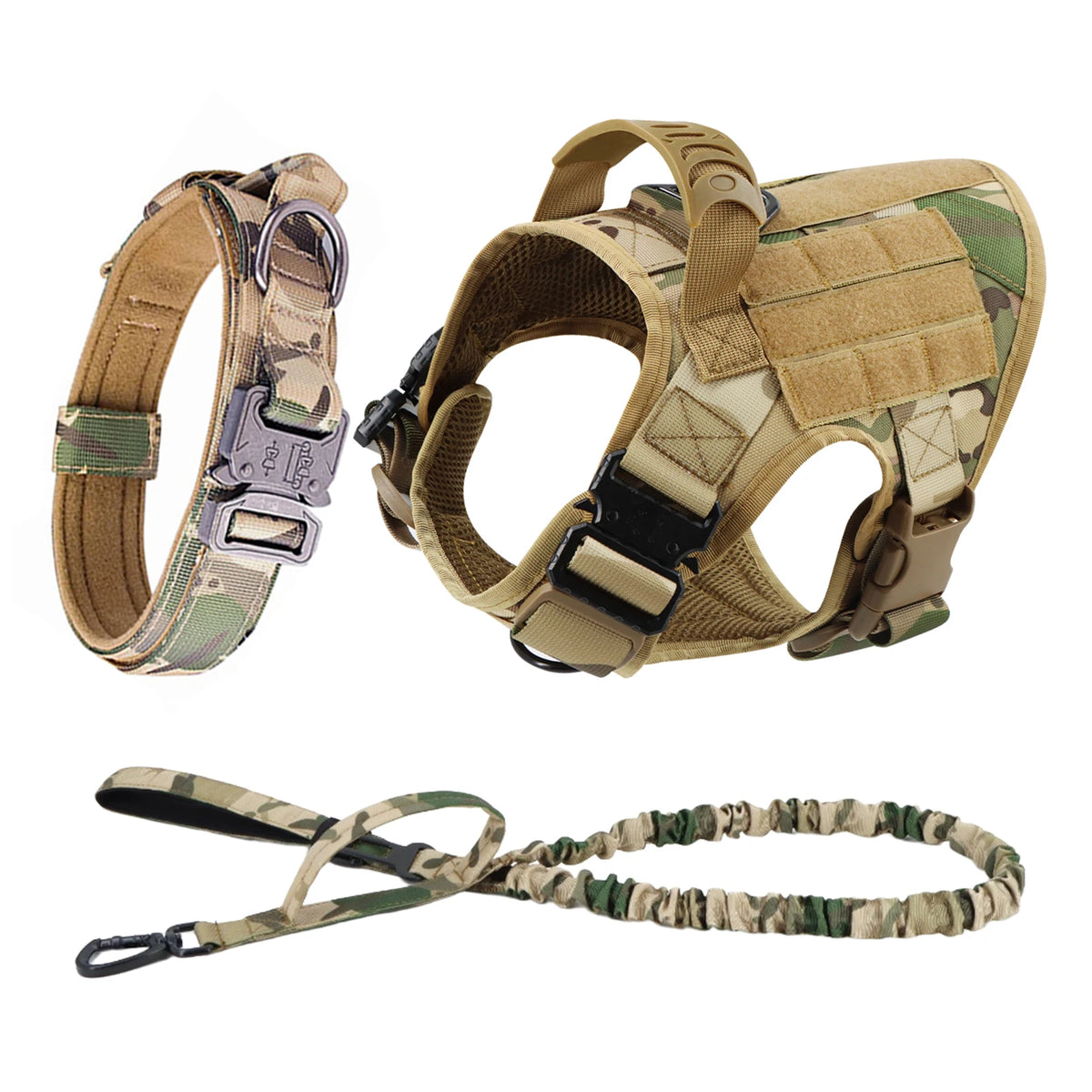 Petavel Padded Nylon Dog Harness And Leash Set Quick Release Buckle