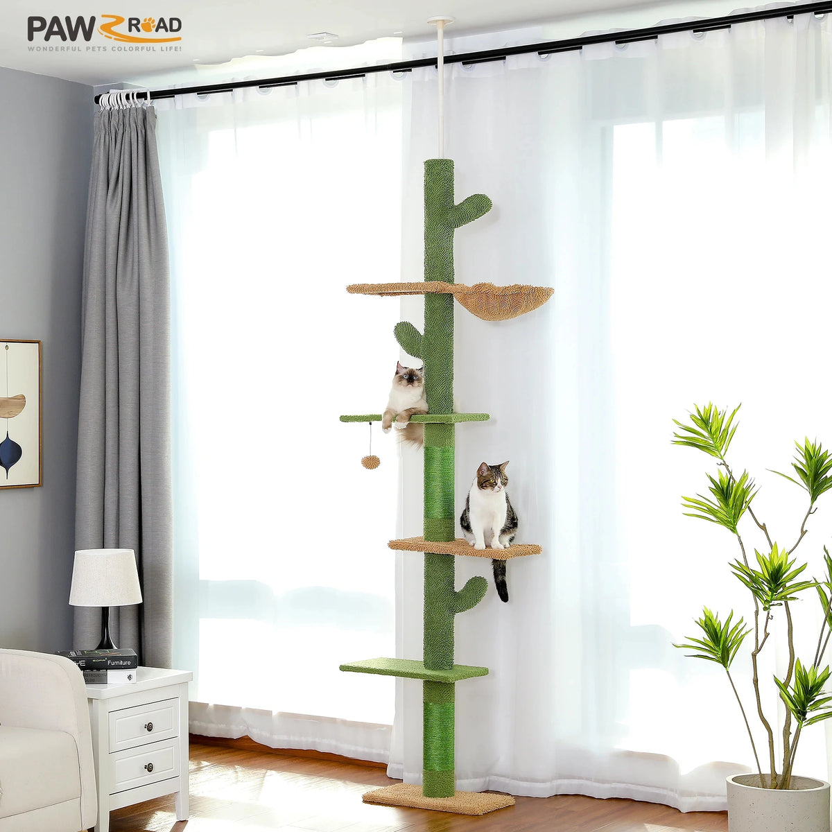 Pawz Road Five Tier Cactus Cat Tower With Hammock And Post