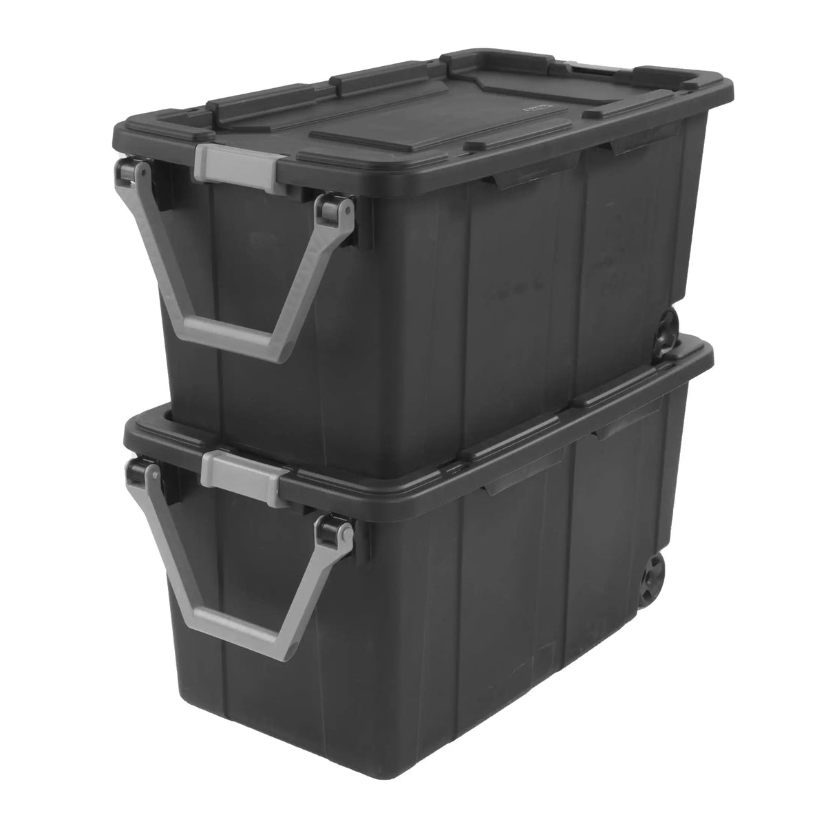 Sterilite Industrial Wheeled Storage Bin With Handle, Two Pack