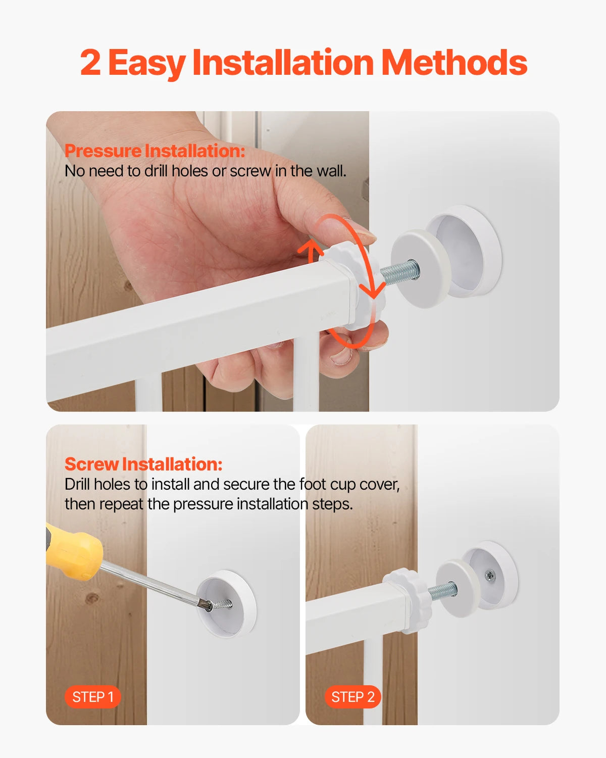 Succebuy Pressure Mount Easy Walk Through Baby Safety Gate