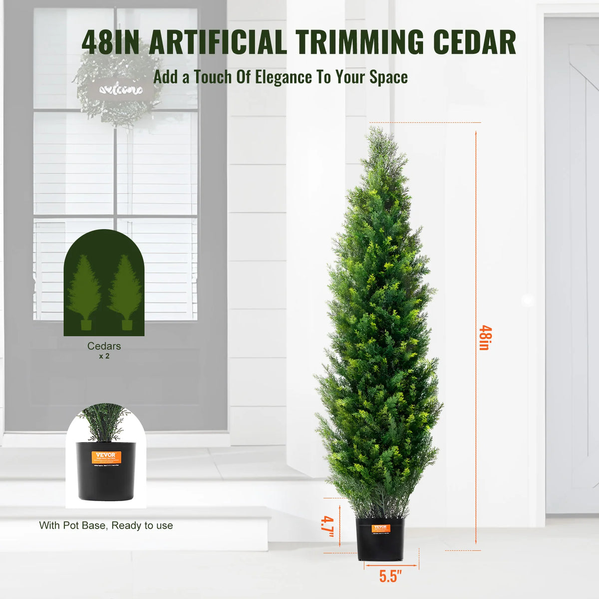 SucceBuy Artificial Cedar Topiary Trees for Home and Garden Decor