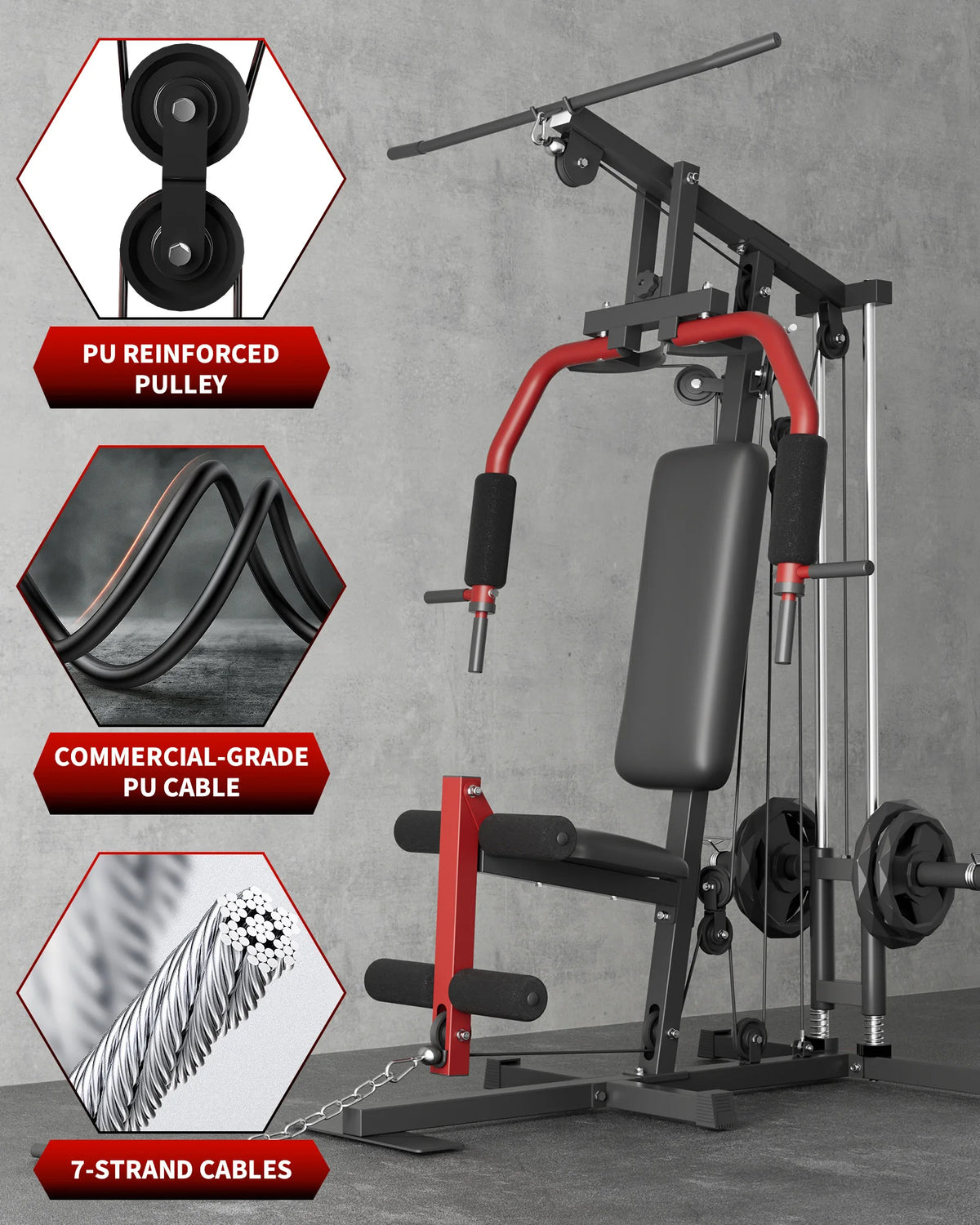 HiMISS Multifunctional Home Gym Equipment for Full Body Strength Training