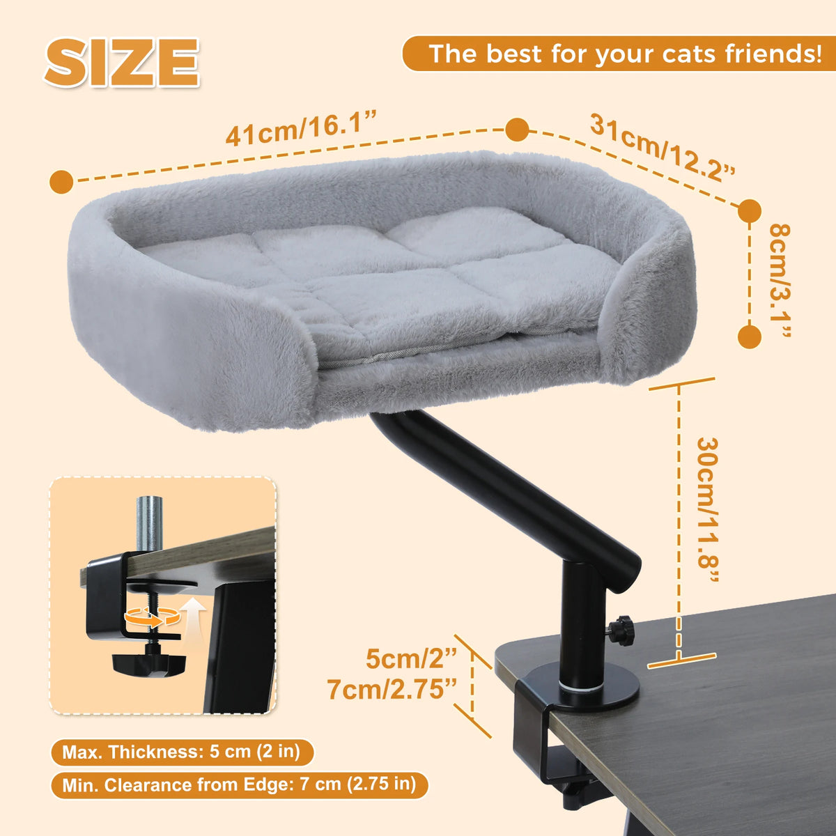 PAWZ Road Adjustable Cat Desk Bed And Hammock Stand