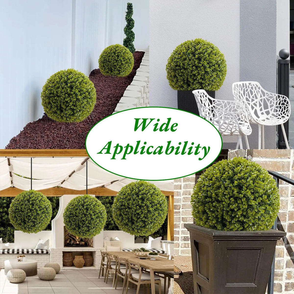 Studyset Artificial Cedar Topiary Balls for Outdoor Home Wedding Decor