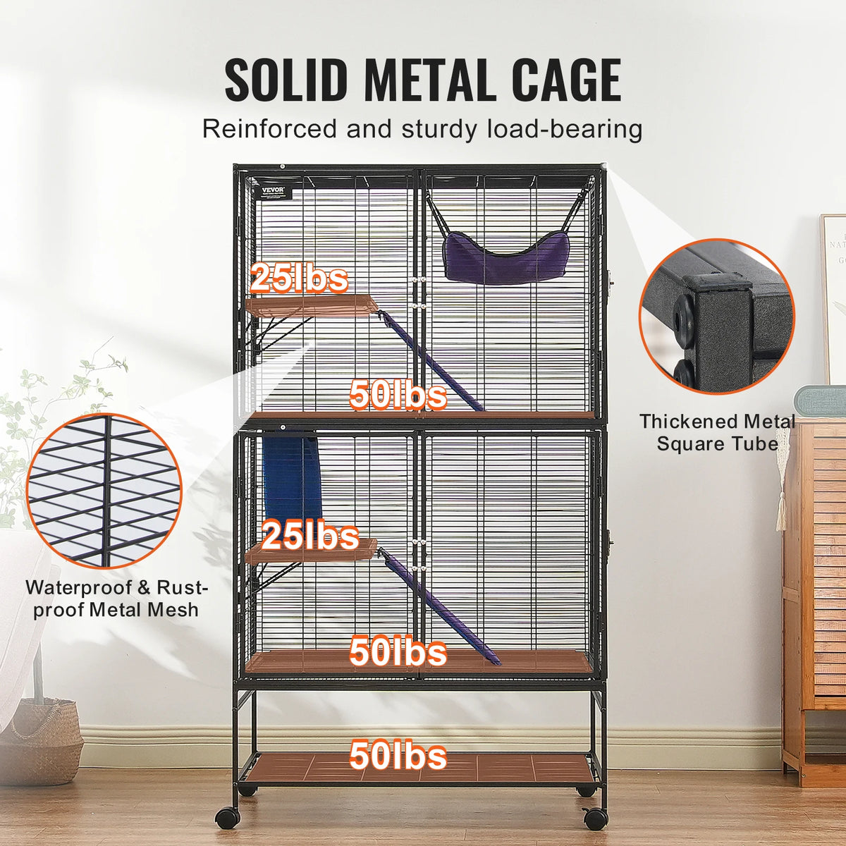SucceBuy Four Tier Metal Small Animal Pet Cage House