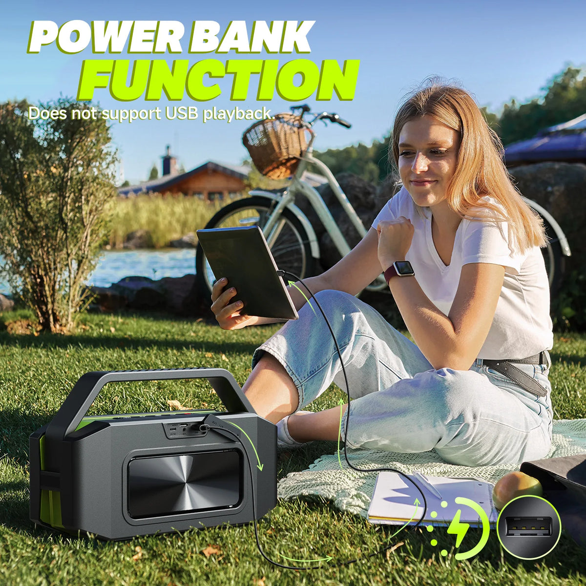 W-KING Portable Bluetooth Speaker 100W Peak Waterproof Outdoor Boombox