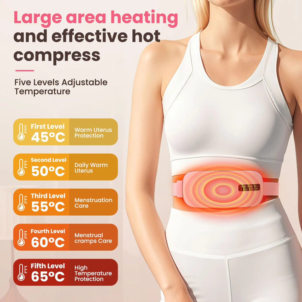 PASTSKY Electric Heating Vibration Waist Massage Belt for Menstrual Cramps