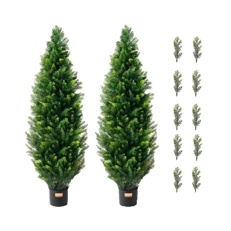 SucceBuy Artificial Cedar Topiary Trees for Home and Garden Decor