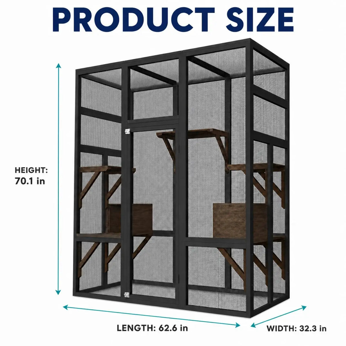 HiMISS Outdoor Wooden Catio Cat Enclosure And Playhouse