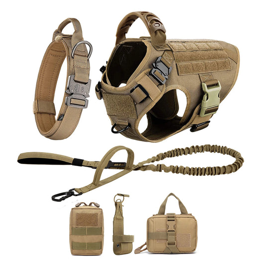 Petavel Padded Nylon Dog Harness And Leash Set Quick Release Buckle