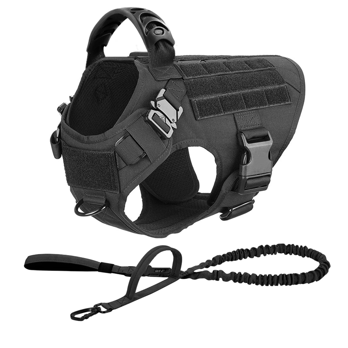 Petavel Padded Nylon Dog Harness And Leash Set Quick Release Buckle