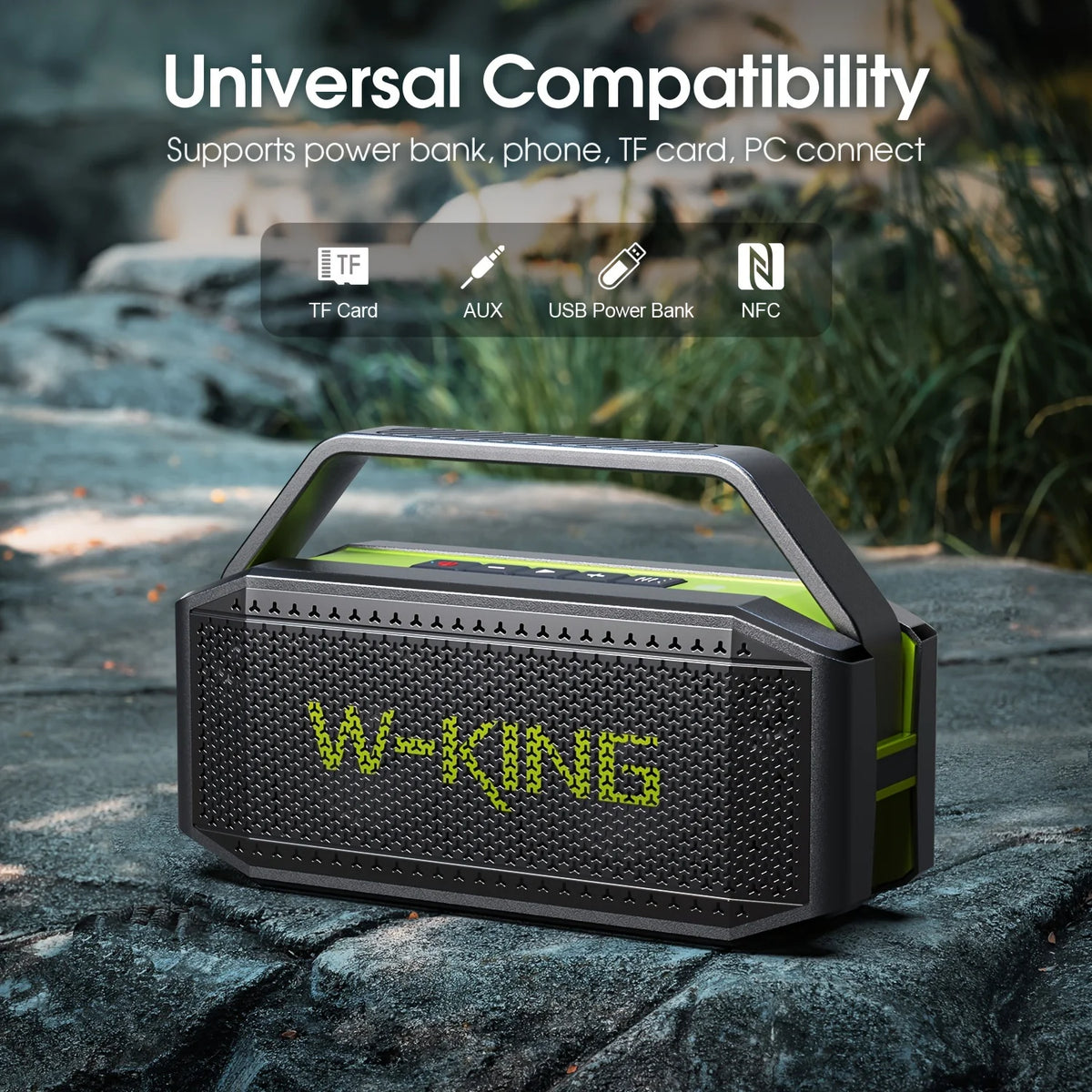 W-KING Portable Bluetooth Speaker 100W Peak Waterproof Outdoor Boombox