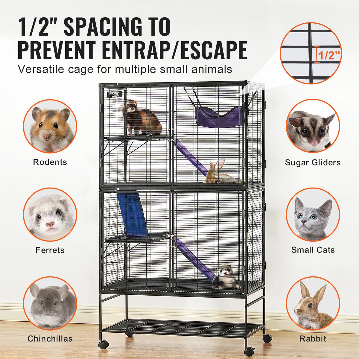 SucceBuy Four Tier Metal Small Animal Pet Cage House