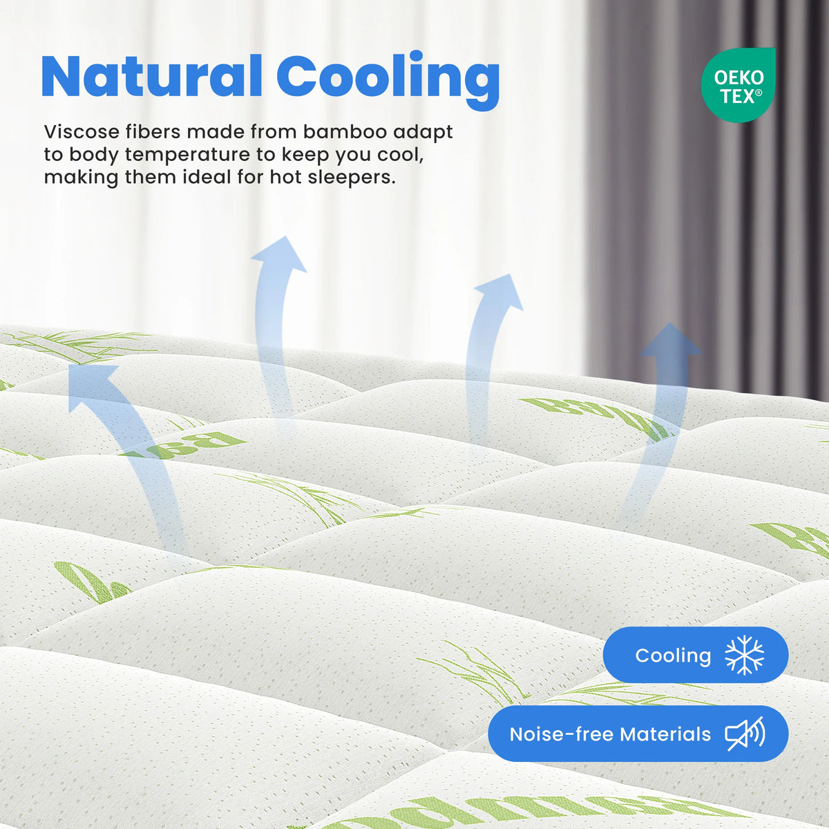 MCQ Bamboo Viscose Memory Foam Cooling Mattress Topper