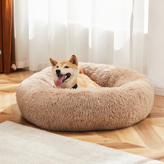 JHK Calming Fluffy Dog Bed With Washable Coral Fleece