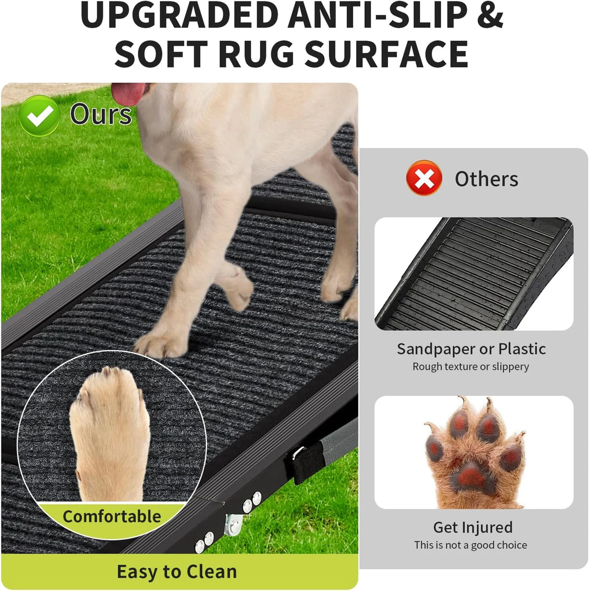 HiMiss Portable Folding Dog Ramp For Cars Non Slip Surface