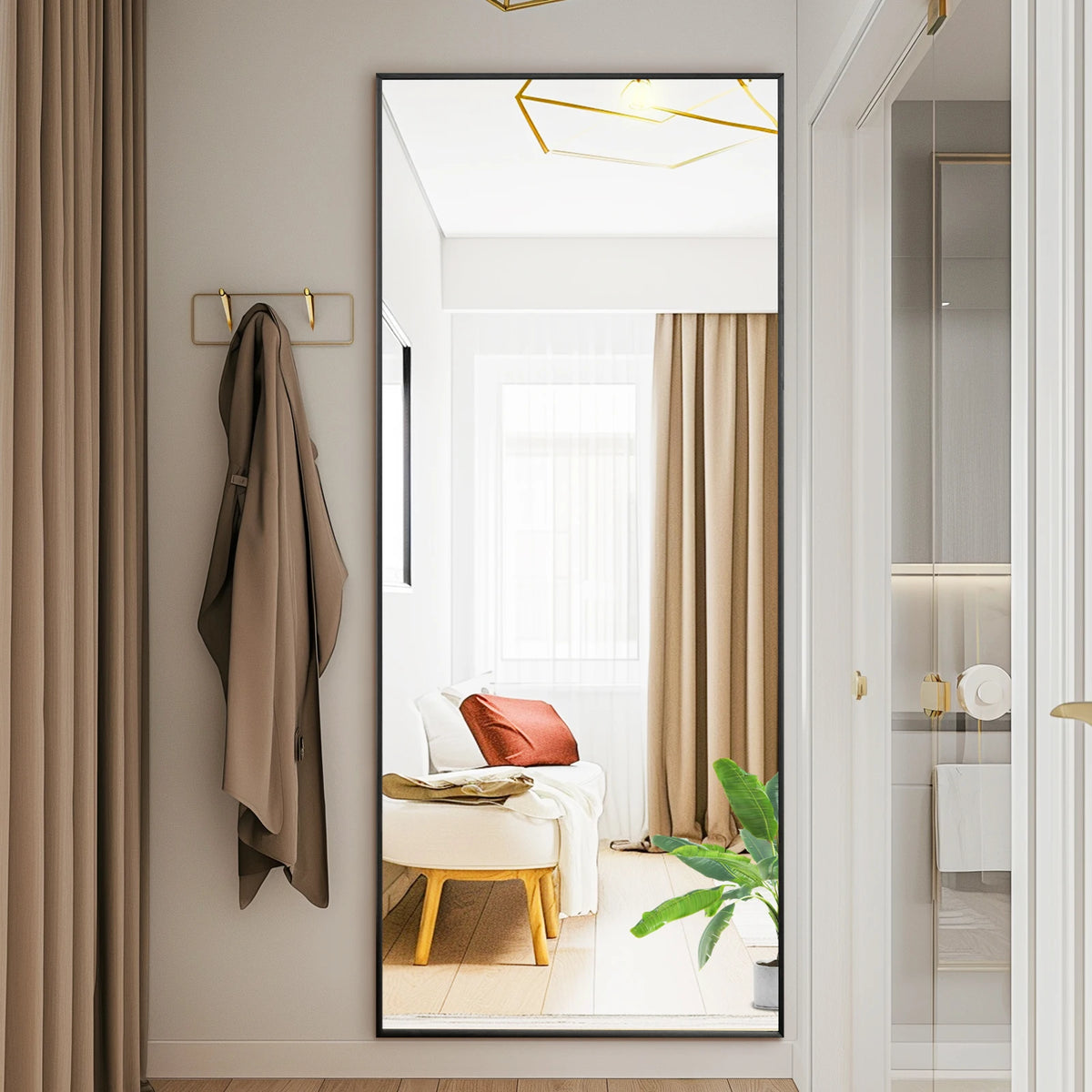 MCQ Arched Floor Vanity Mirror With Stand And Wall Mount