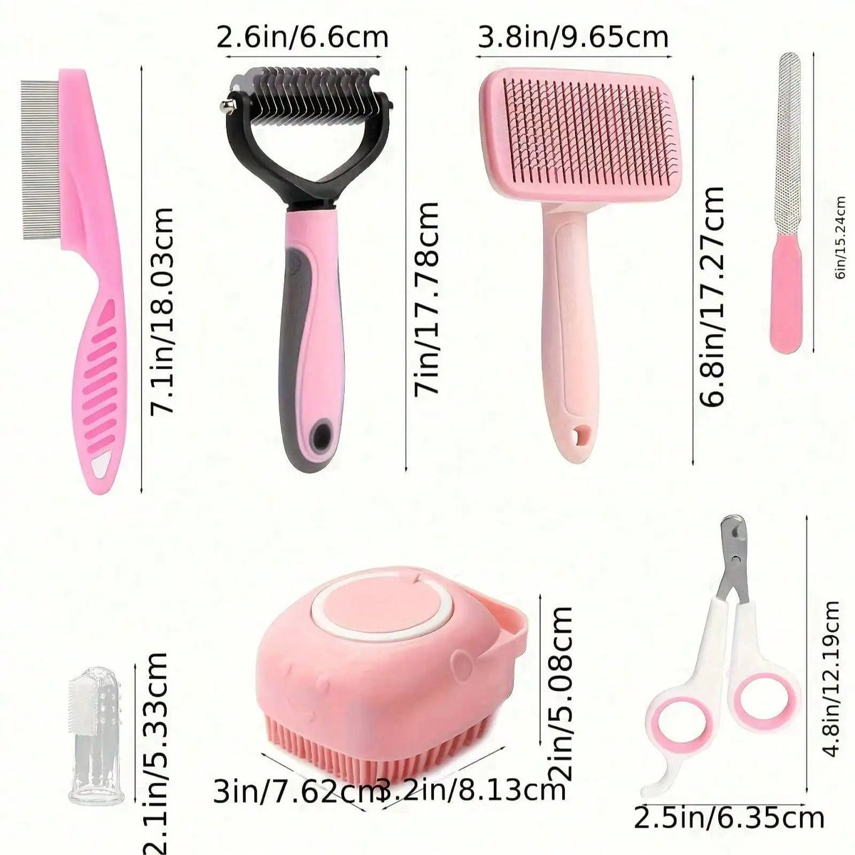 Premium Pet Grooming Kit With Clippers Flea Comb And Brushes